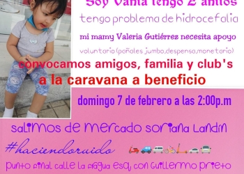 Convocan caravana  a beneficio de Vania