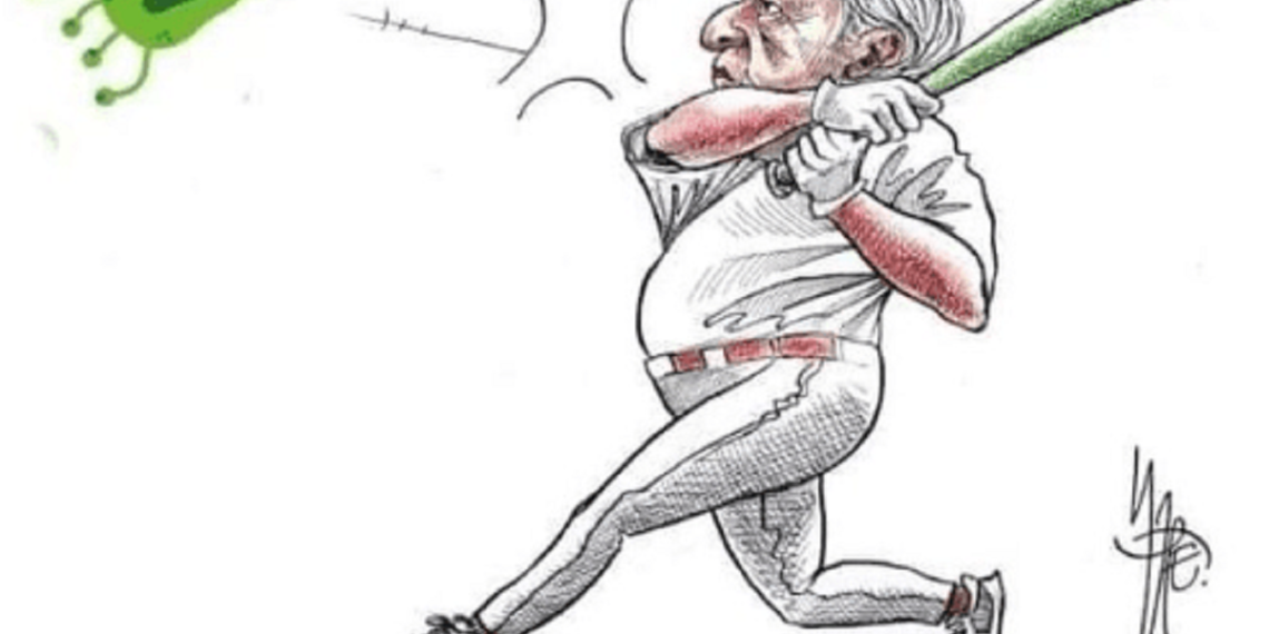 Gobierno de México retira imagen de AMLO bateando al COVID-19 tras críticas
