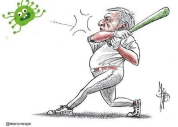 Gobierno de México retira imagen de AMLO bateando al COVID-19 tras críticas
