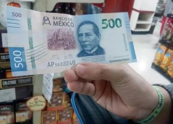 Reportan circulación de billetes de 500 pesos falsos