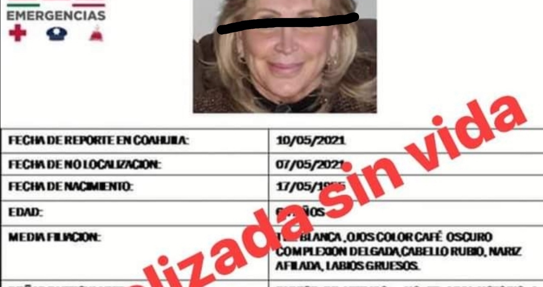 Localizan sin vida a Marisa