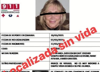 Localizan sin vida a Marisa