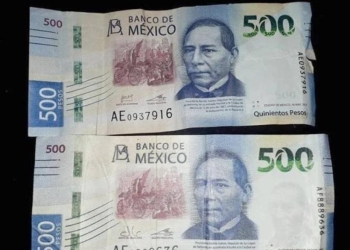Reportan la circulación de billetes falsos de 500 pesos