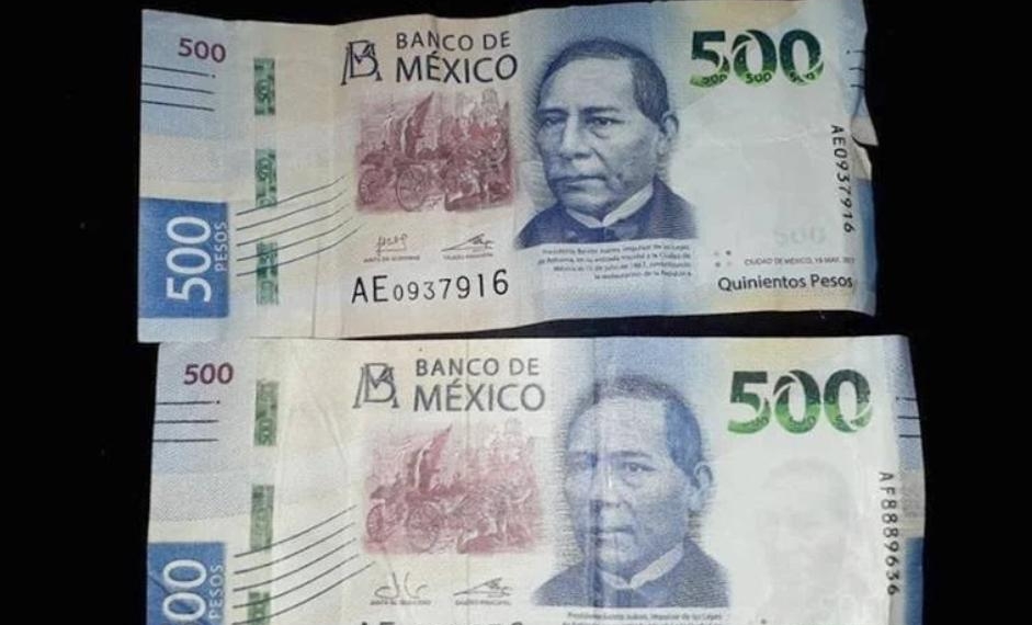 Reportan la circulación de billetes falsos de 500 pesos