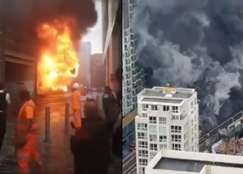 Un fuerte incendio sacude una estación del metro de Londres