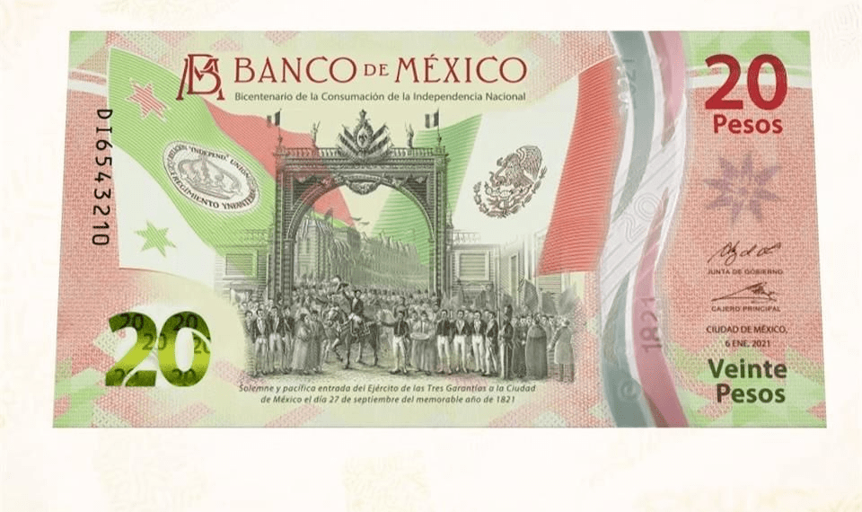 El billete de 20 pesos estrena diseño: conmemora independencia y al manglar