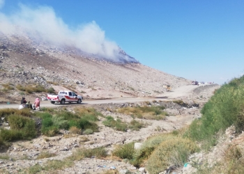 Incendio en el relleno sanitario