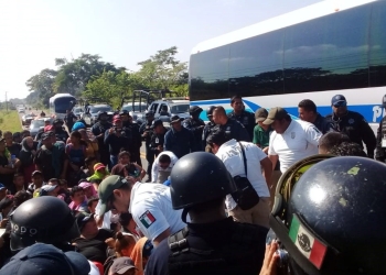Dispersan a cuarto grupo de migrantes en el sur del país