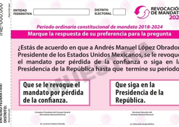 INE aprueba diseño de la papeleta para la consulta de revocación de mandato