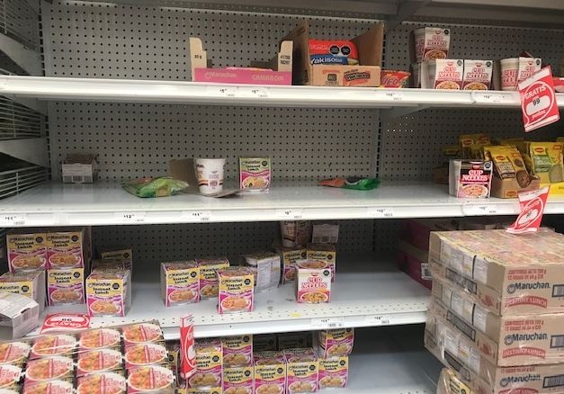 Compras de pánico por sopas instantáneas