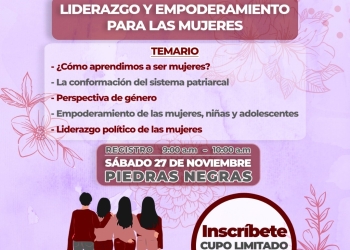 Invitan a las mujeres a taller de empoderamiento