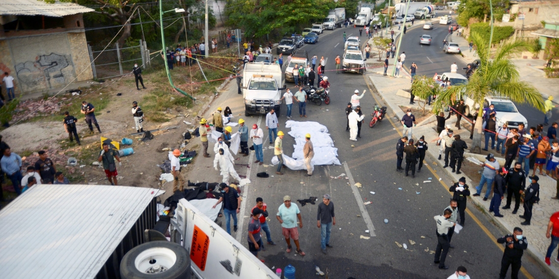 Al menos 49 migrantes muertos tras el accidente de un camión en Chiapas