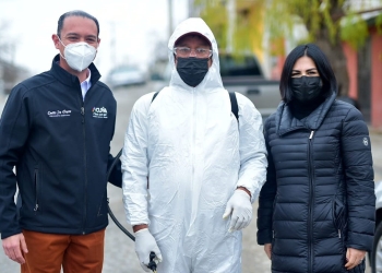 Desinfectan viviendas de Acuña; serán 1500 familias beneficiadas