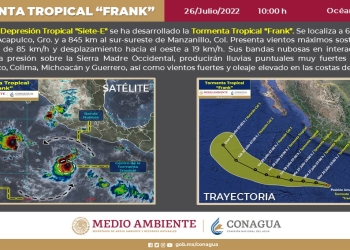 Se forma tormenta tropical ‘Frank’; afectará a 5 estados