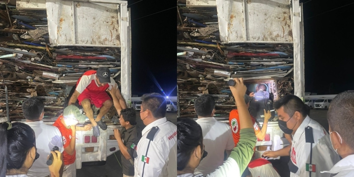 Detienen a 45 migrantes que viajaban ocultos en un camión
