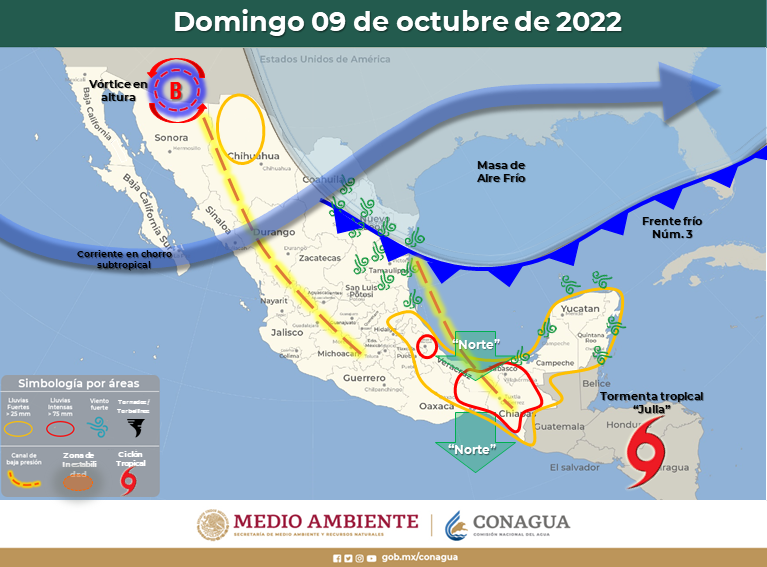 Frente frío número 3 afecta a parte del noreste de México