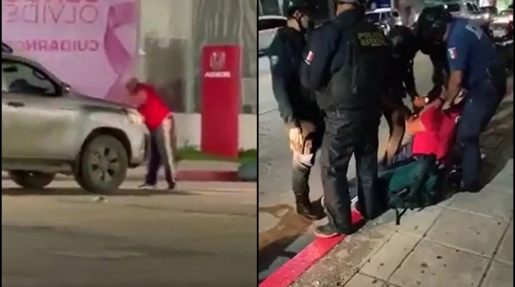 Detienen a “El Shocker”, lo captan golpeando autos en Chiapas