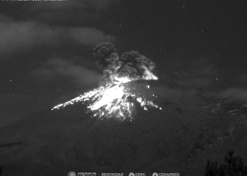 Reporta Cenapred 99 exhalaciones en Popocatépetl