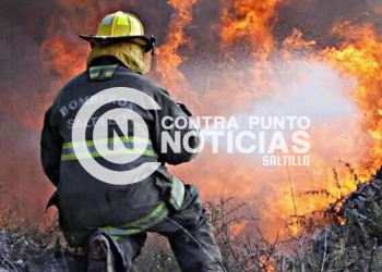 Se quema arroyo al sur de Saltillo