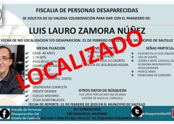 Localiza AIC a persona extraviada