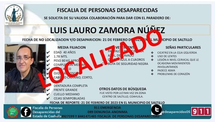 Localiza AIC a persona extraviada