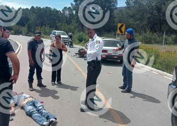 Queda motociclista lesionado