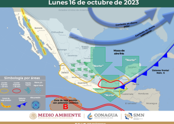 Frente frío 6 se desplaza con lluvias