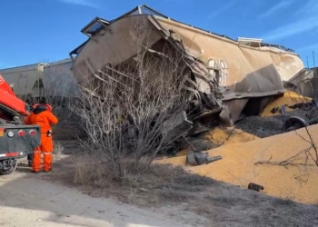 Se descarrila el tren con carga de maíz en Río Escondido
